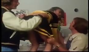 Retro play with a cheerleader