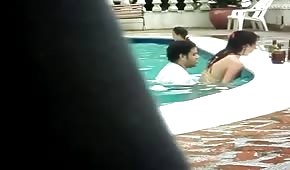 Crazy sex in the hotel pool