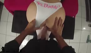 Huge buttocks of a well-fucked amateur